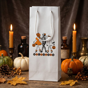 Sacola Para Vinho Meninas de Halloween Fofas Esqueleto Fantasma Abób