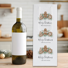 Sacola Para Vinho Merry Christmas Gingerbread Cookies