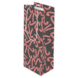 Sacola Para Vinho Merry Natal Peppermint Candy Canes Snowflakes