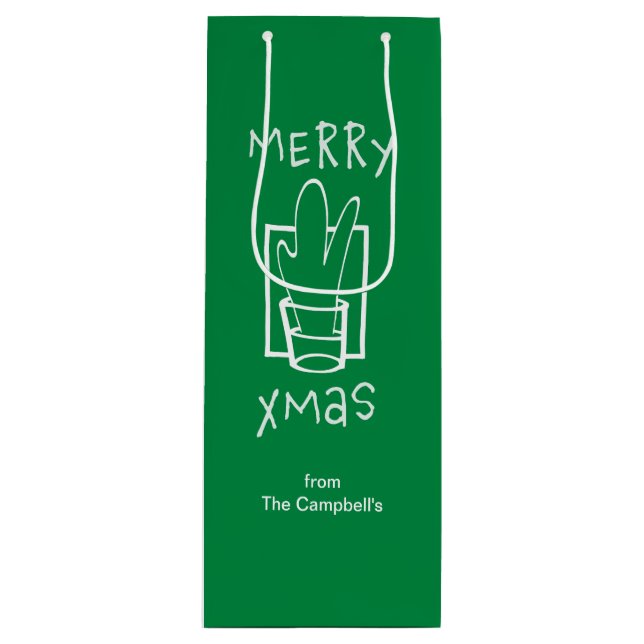 Sacola Para Vinho Merry Xmas (Frente)