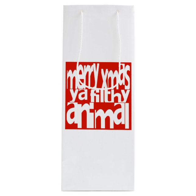 Sacola Para Vinho Merry Xmas Ya Suja Animal Xmas Wine Tote Bag (Frente)