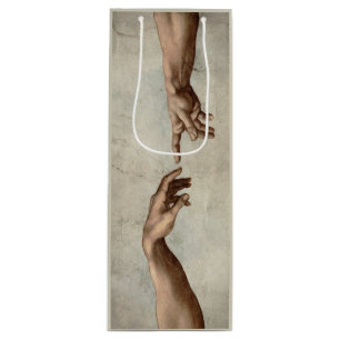 Sacola Para Vinho Michaelangelo mãos criação adam deus
