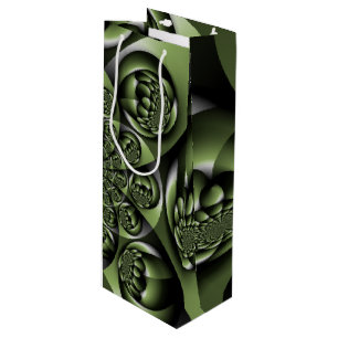 Sacola Para Vinho Miniesferas de Floresta Verde Branca