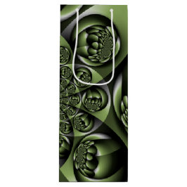 Sacola Para Vinho Miniesferas de Floresta Verde Branca