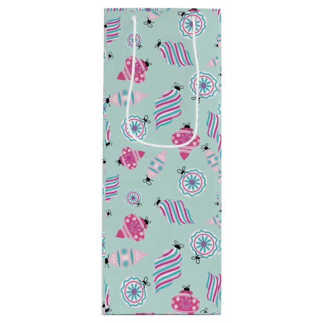 Sacola Para Vinho Mint Jolly Baubles Wine Gift Bag (Frente)