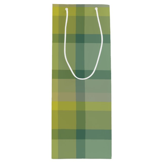 Sacola Para Vinho Mint plaid (Frente)