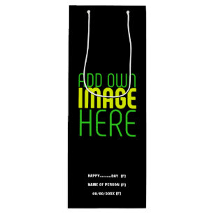 SACOLA PARA VINHO MODELO DE TEXTO DE IMAGEM PRETA SIMPLES EDITÁVEL M