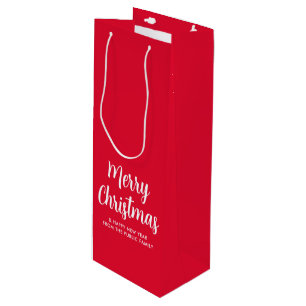 Sacola Para Vinho Modelo Elegante de Feliz Natal e Ano Novo