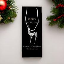 Moderno Black Merry Christmas Crystal Reindeer