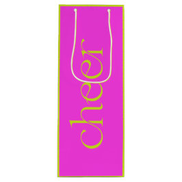 Sacola Para Vinho Moderno Cheque Fuchsia Rosa e Verde