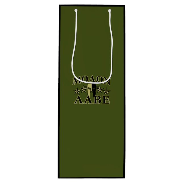 Sacola Para Vinho Molon Labe Spartan Helmet 5 estrelas (Frente)