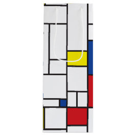 Sacola Para Vinho Mondrian Minimalist Geométrico De Stijl Modern Art