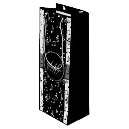 Sacola Para Vinho Monograma Black & White Musstrips Wine Bag