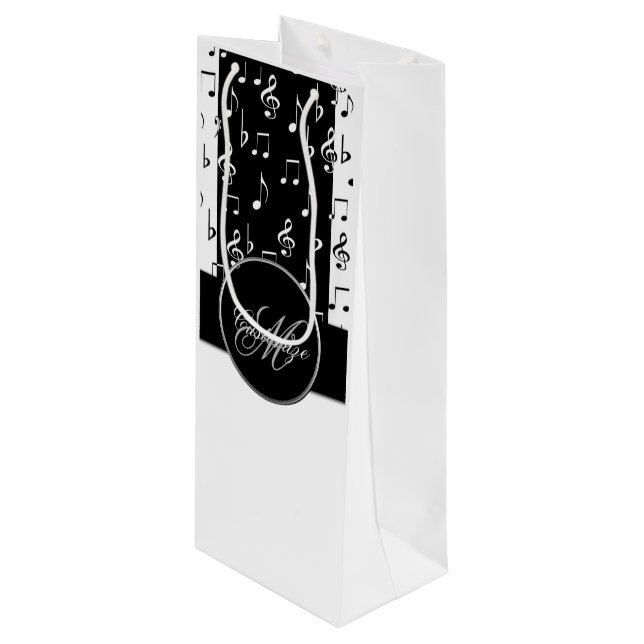 Sacola Para Vinho Monograma Black & White Musstris Wine Bag 6 (Frente inclinada)