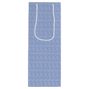 Sacola Para Vinho Monograma - Letra inicial A, azul