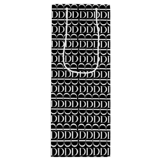 Sacola Para Vinho Monograma - Letra Inicial D (Frente)