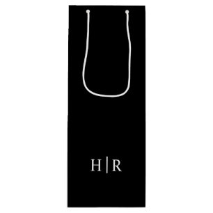 Sacola Para Vinho Monograma Minimalista Elegante