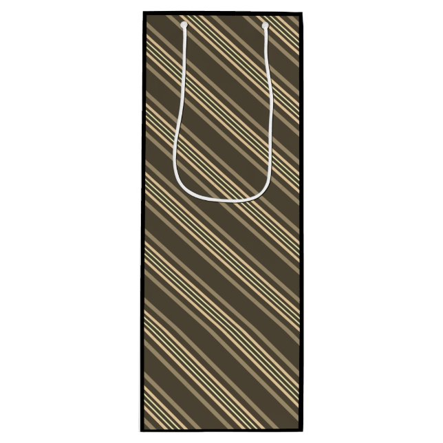 Sacola Para Vinho Motif lignes gris et sepia (Frente)