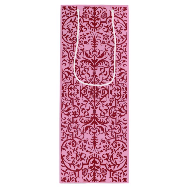 Sacola Para Vinho Motif vitoriano a rosa (Frente)