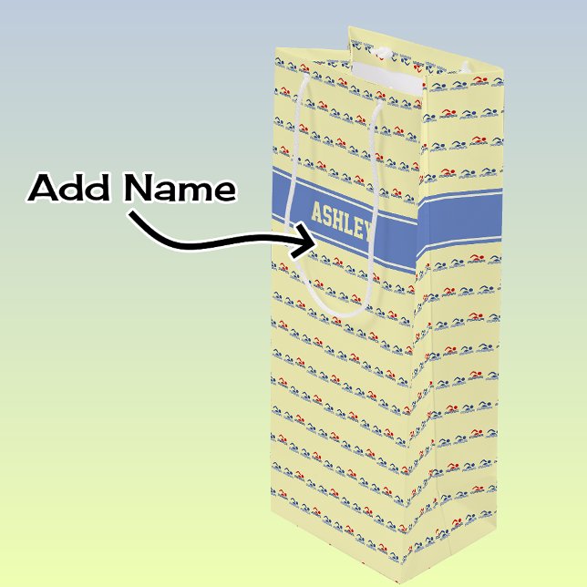 Sacola Para Vinho Nadação do nome personalizado creme (Criador carregado)