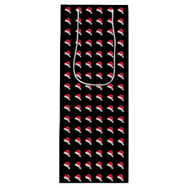 Sacola Para Vinho Natal com padrão preto branco