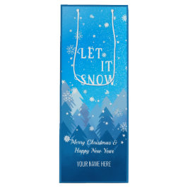 Sacola Para Vinho Natal da Floresta Pacífica de Neve Branca Azul Ano