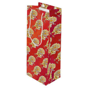 Sacola Para Vinho Natal da galinha no vermelho
