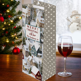 Sacola Para Vinho Natal de Inverno Tradicional