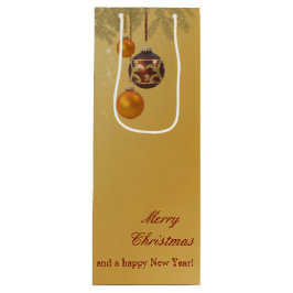 Sacola Para Vinho Natal do Ouro Elegante