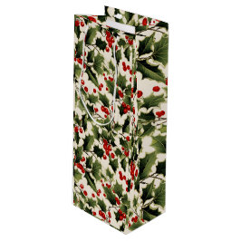 Sacola Para Vinho Natal Holly Berries no Light