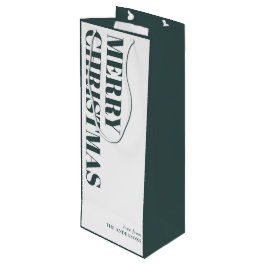 Sacola Para Vinho Natal Mínimo Moderno e Verde