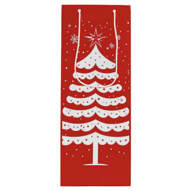 Sacola Para Vinho Natal moderno (Frente)