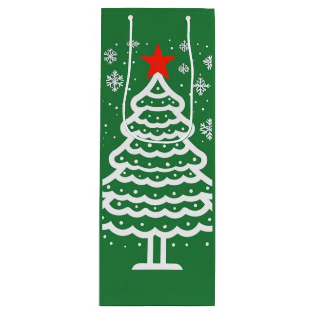 Sacola Para Vinho Natal Verde e Vermelho (Frente)