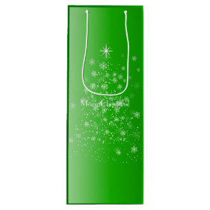 Sacola Para Vinho Natal Verde Sparkle