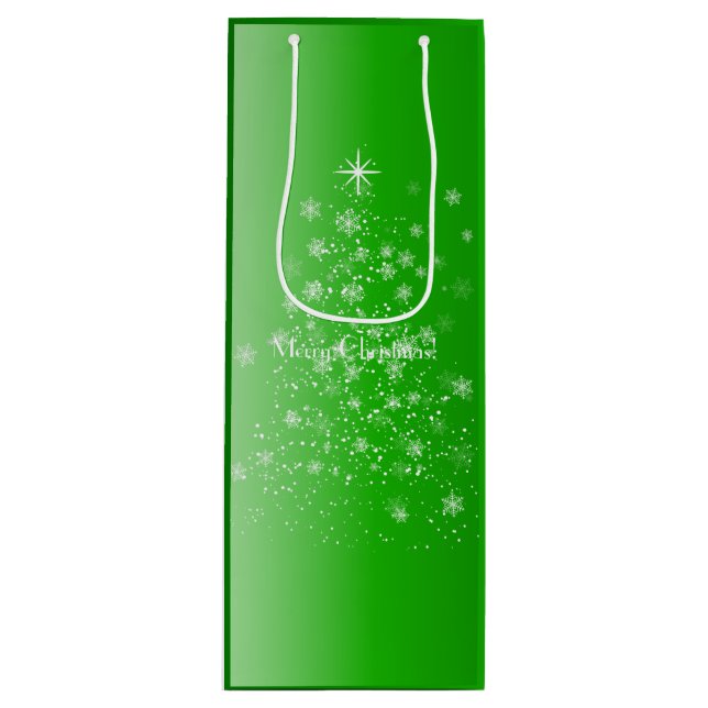 Sacola Para Vinho Natal Verde Sparkle (Frente)