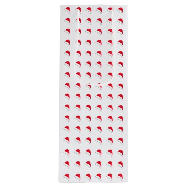 Sacola Para Vinho natal vermelho branco do Papai Noel (Frente)