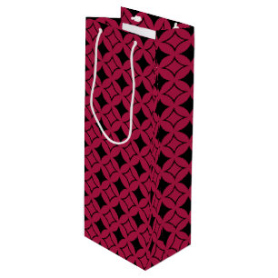 Sacola Para Vinho Navio vermelho e preto