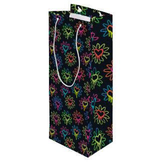 Sacola Para Vinho Neon Drivers Heart and Daisy Gift Bag