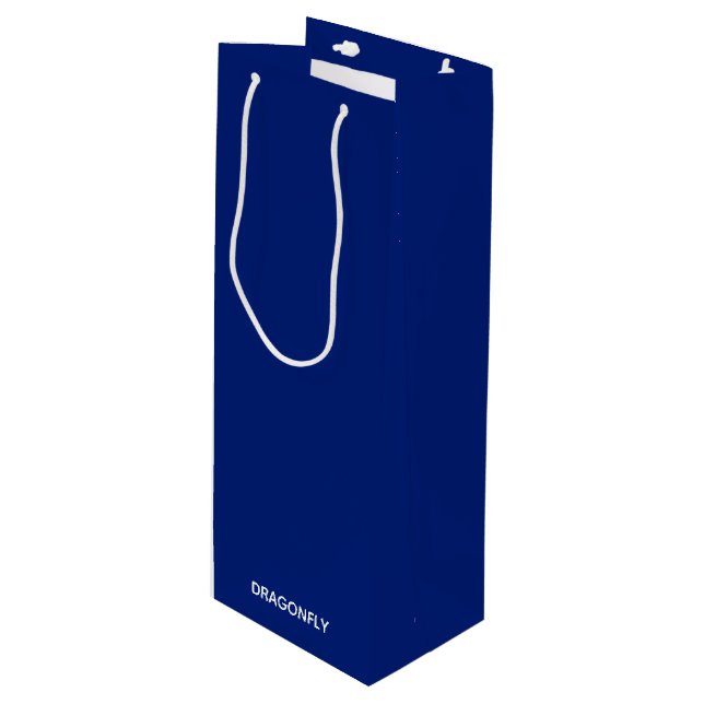 Sacola Para Vinho Nome da cor azul do Dragonfly (Frente inclinada)