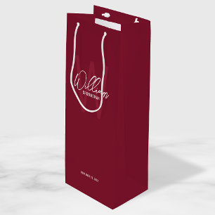 Sacola Para Vinho Nome do Padrinho de casamento Personalizado do Scr