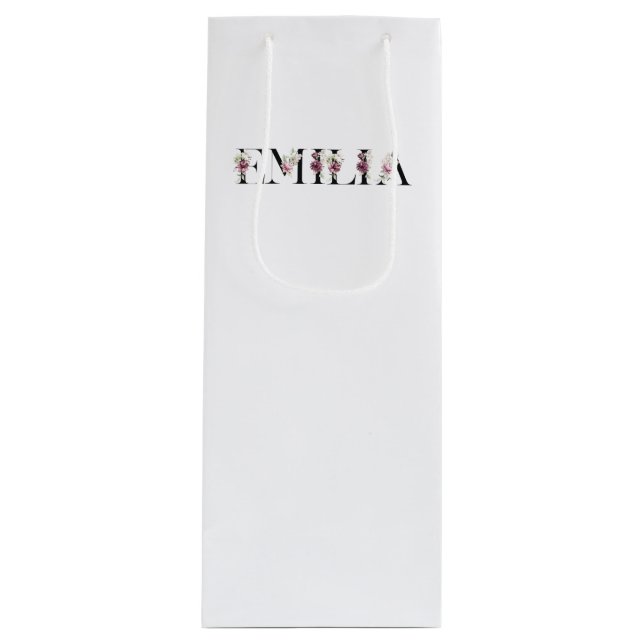 Sacola Para Vinho Nome Emilia (Frente)