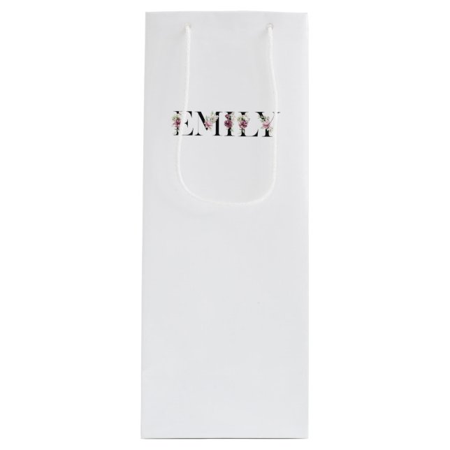 Sacola Para Vinho Nome Emily (Frente)