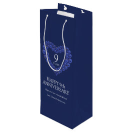 Sacola Para Vinho Nove aniversário de casamento Lapis Lazuli azul