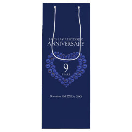 Sacola Para Vinho Nove aniversário de casamento Lapis Lazuli azul