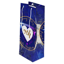 Sacola Para Vinho Nove Aniversário do Casamento Lapis Lazuli Color