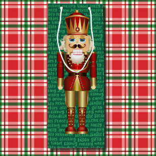 Sacola Para Vinho Noz-cracker e Palavras de Natal Altas