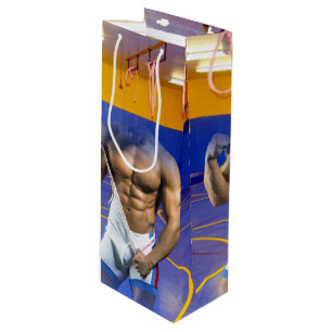 Sacola Para Vinho O cara musculoso de SlipperyJoe com six-pack na ac
