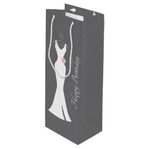 Sacola Para Vinho O palhaço branco elegante na Cinza - aniversário
