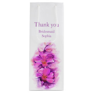 Sacola Para Vinho Obrigado de Bridesmaid... Seu presente de vinho.
