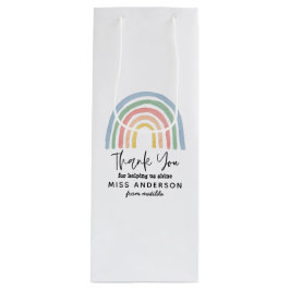 Sacola Para Vinho Obrigado de professor de arco-íris de cor d'água m